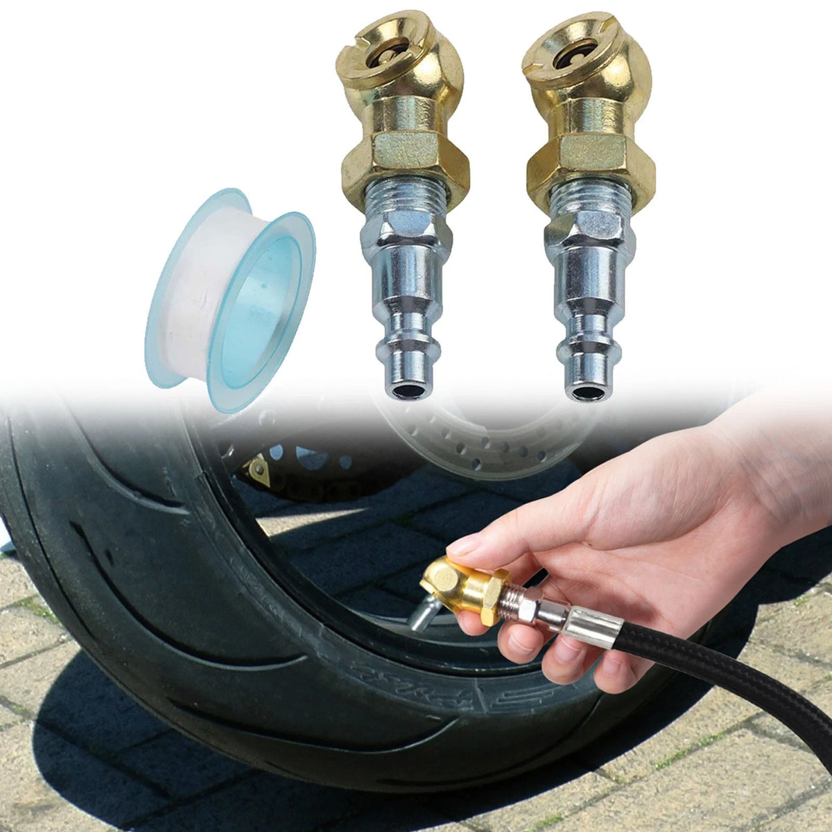 Portable Tire Inflator Valve for Quick Connect Inflation Tasks