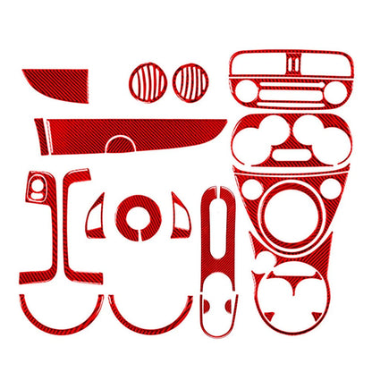 28pc Carbon Fiber Inner Complete Set for Fiat 500 (2012–2015) LHD Red