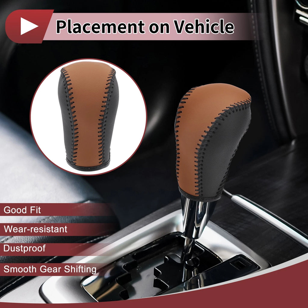 Gear Shift Knob Cover Replacement for Mazda CX-5 (2013–2014) Brown Faux Leather