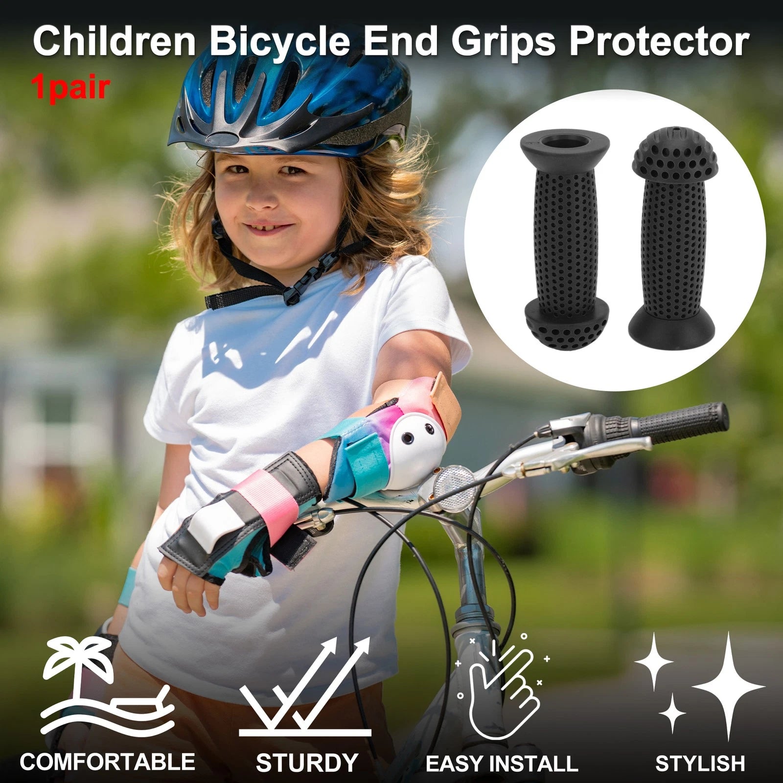 Bike Handlebar Grip Covers 100mm Soft MTB End Grips Protector for 1 Pair