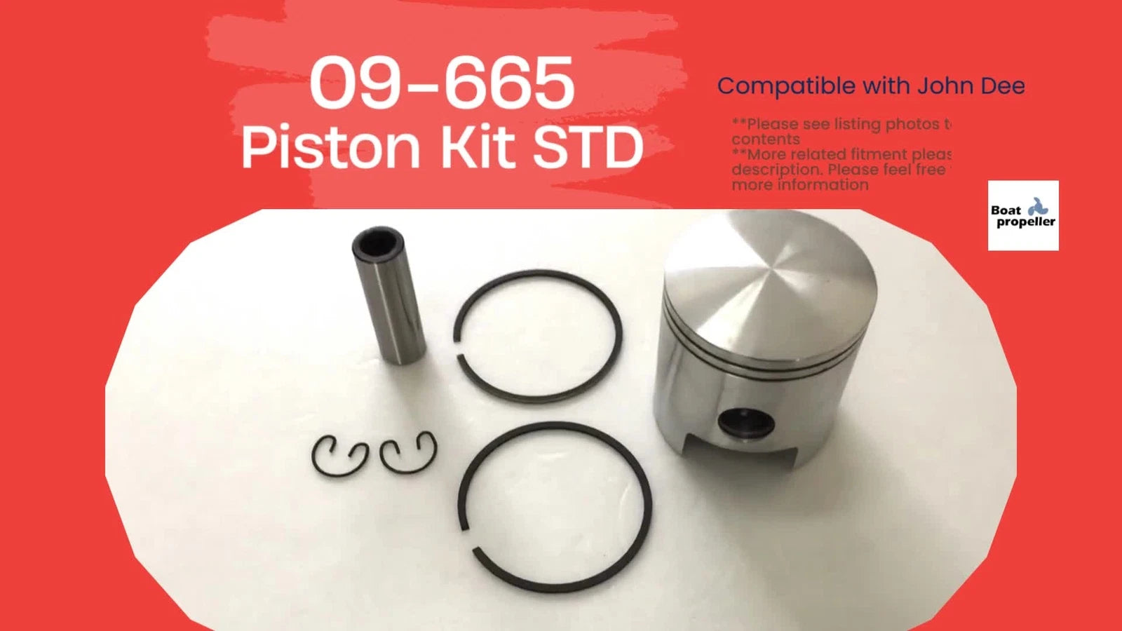 Piston Kit 09-665 STD with Ring for John Deere 400 (1975–1977)