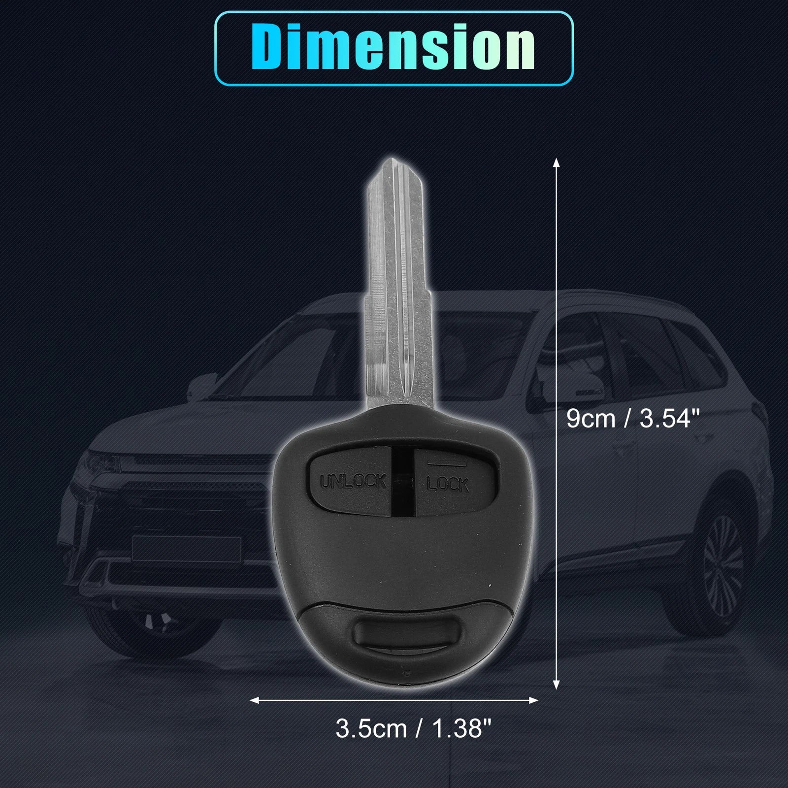 Keyless Entry Remote Housing with 2 Buttons for Mitsubishi (2009–2019)