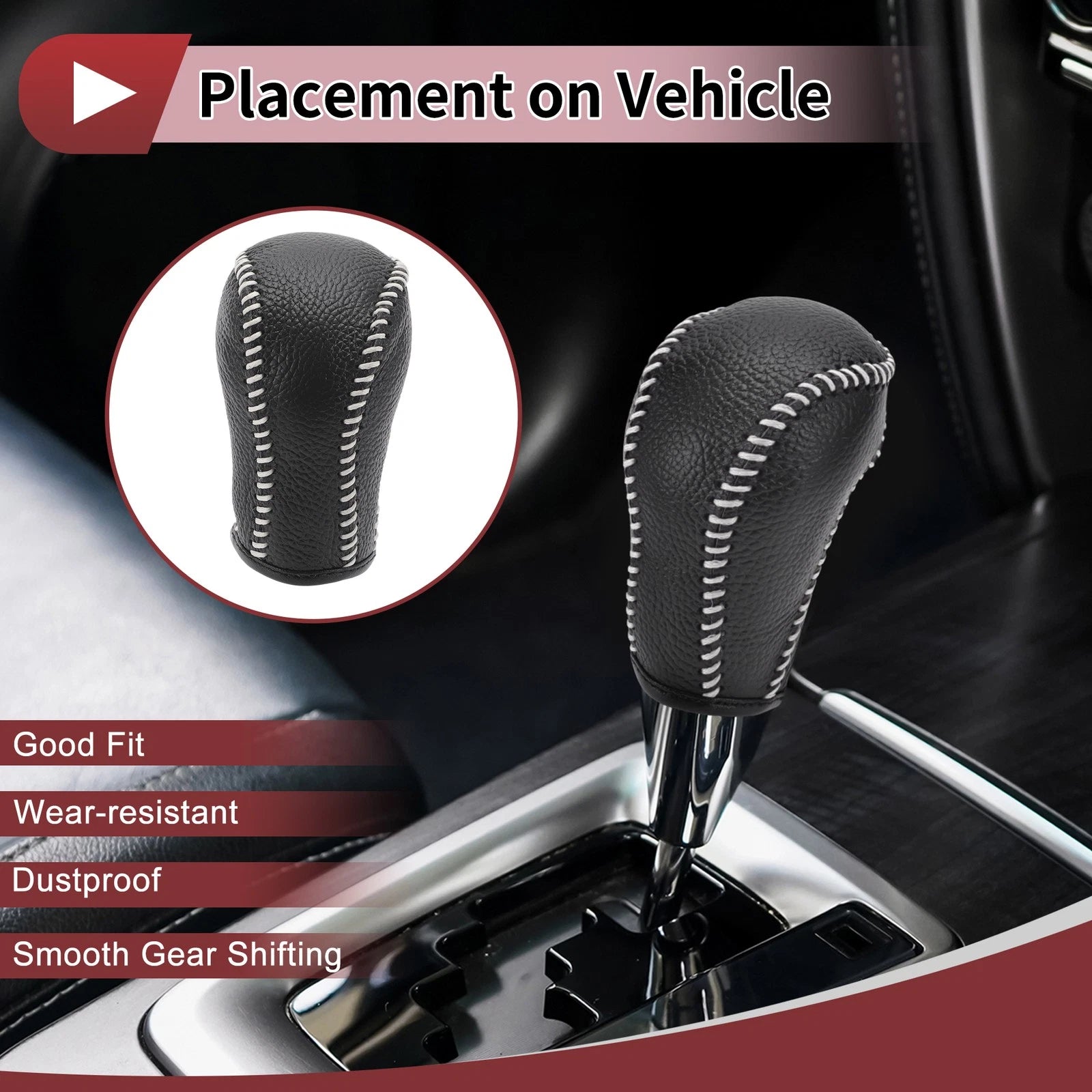 Gear Shift Knob Cover Replacement for Mazda CX-5 (2013–2014) Black Beige