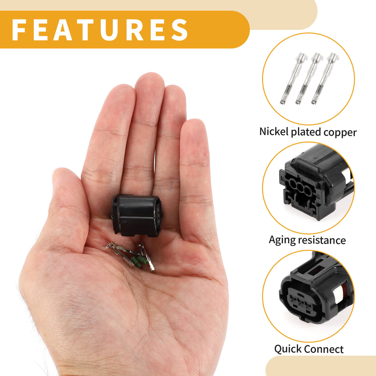3 Pin Headlight Leveling Motor Connector Plug Female for Toyota (2009–2017)