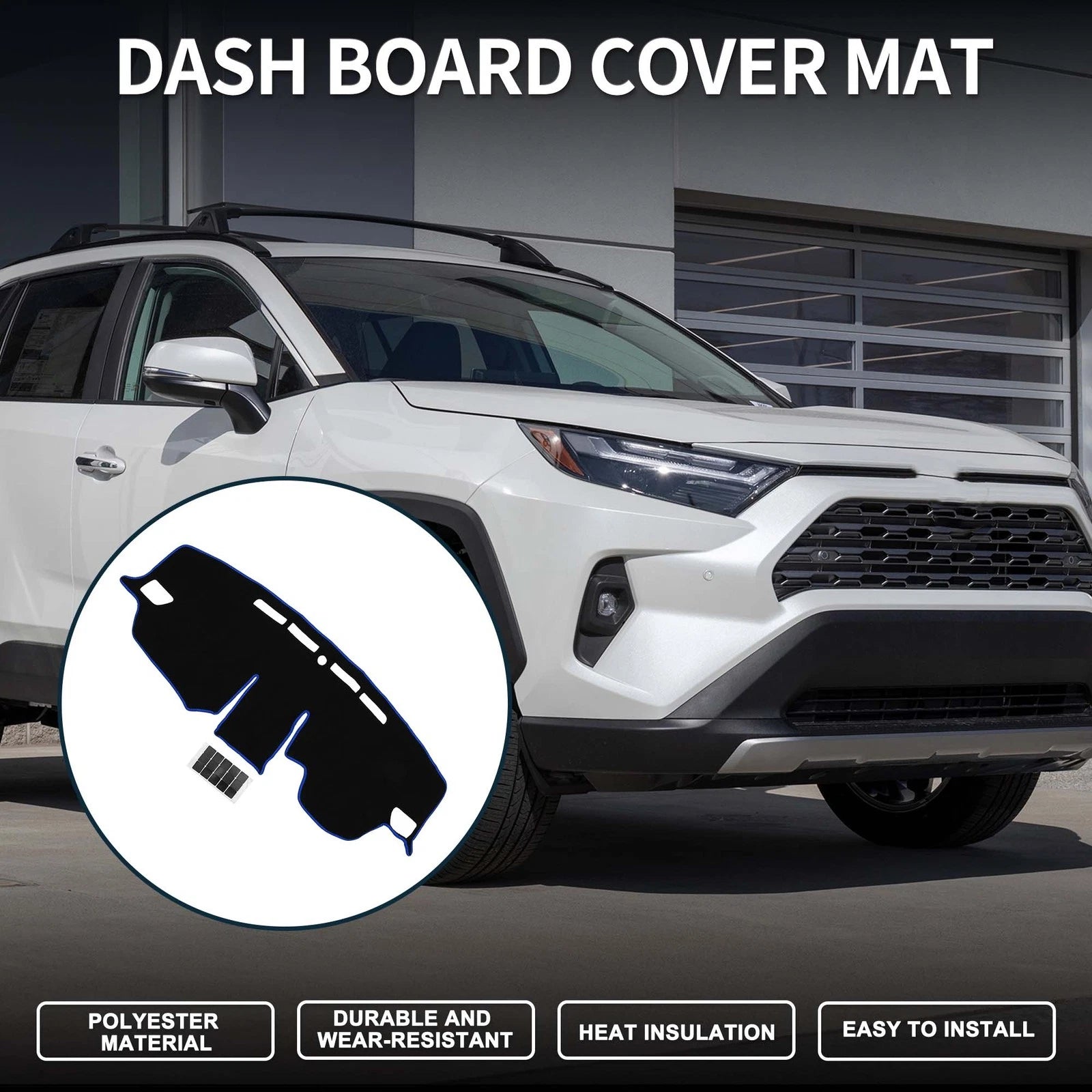Dashboard Dash Cover Mat Replacement for Toyota RAV4 2019–2024 1 Set