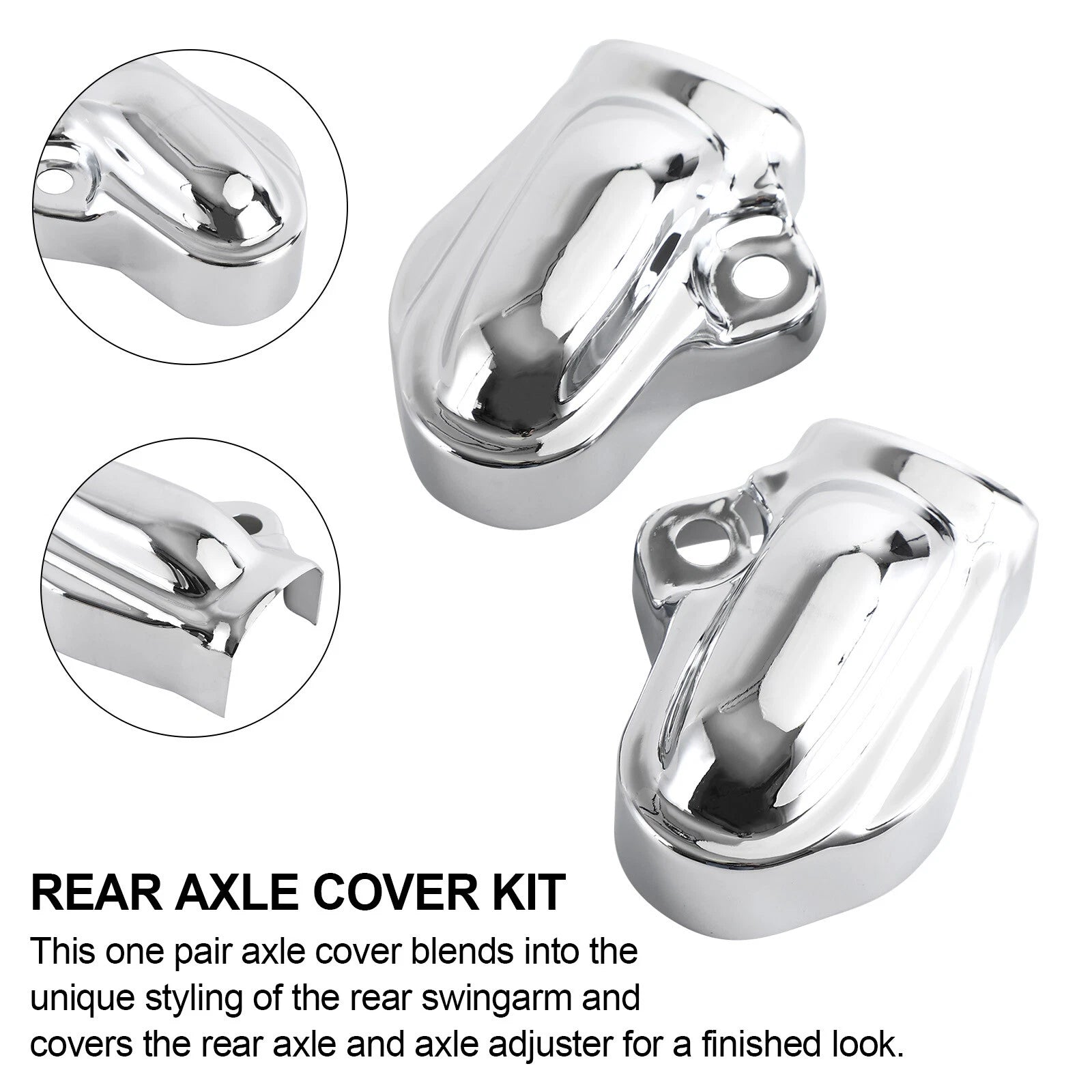Set of 4 Rear Bar Shield Axle Nut Covers for Harley V-Rod VRSC (2002–2017)