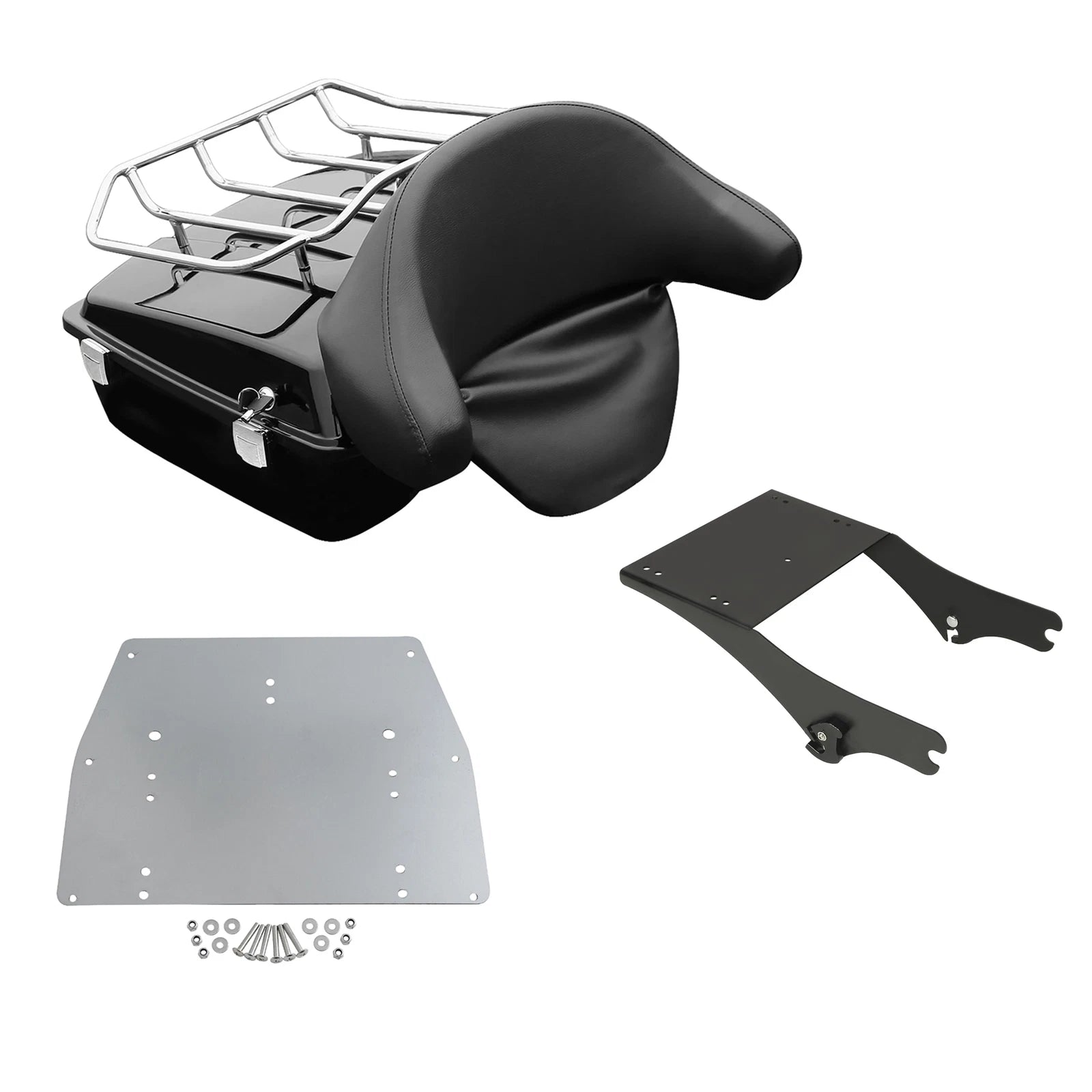 Chopped Trunk Backrest Mounting Rack Plate for Harley Touring (1997–2008)