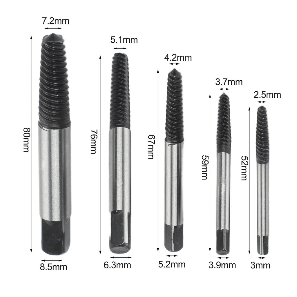 5pcs Screw Extractor Set for Stripped Broken Rusted Screws