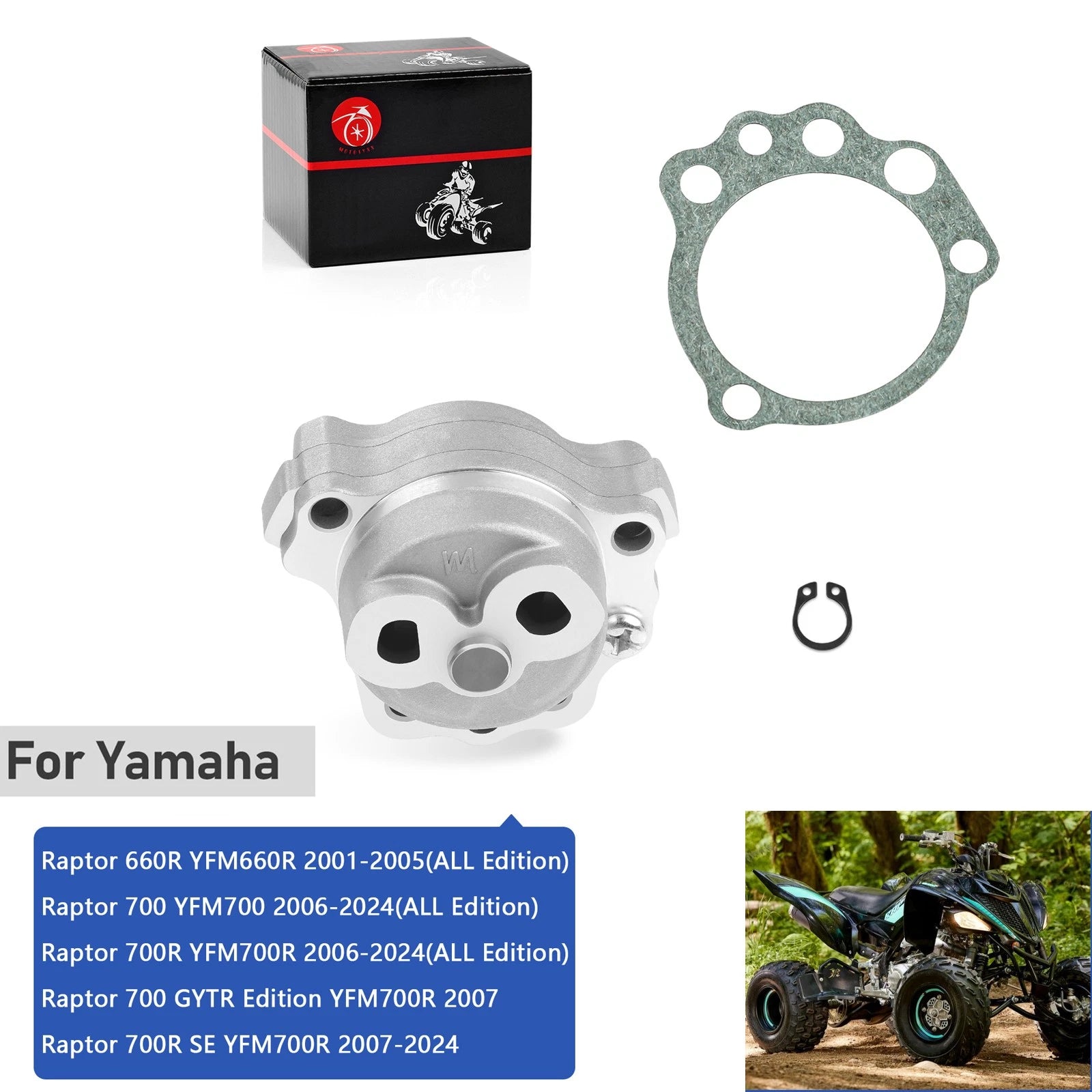 Oil Pump & Gasket 5LP-13300-00-00 for Yamaha Raptor 660R 700 700R (2001–2024)