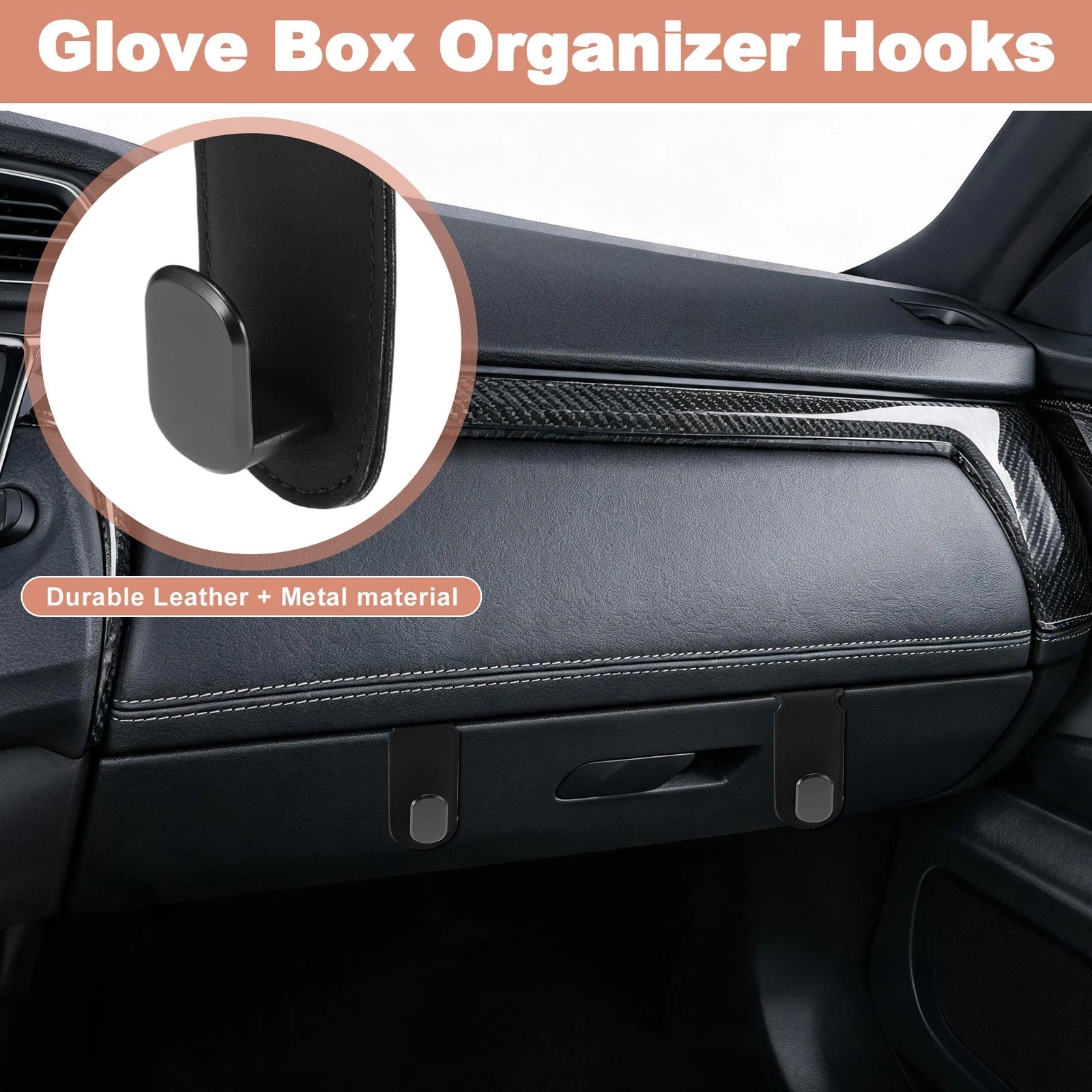 2X Car Seat Headrest Hooks for Universal Fit (Black)