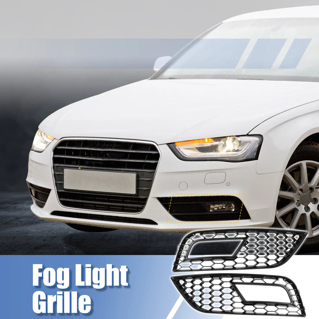 Front Bumper Fog Light Mesh Grille Cover for Audi A4 B8.5 (2013–2016)