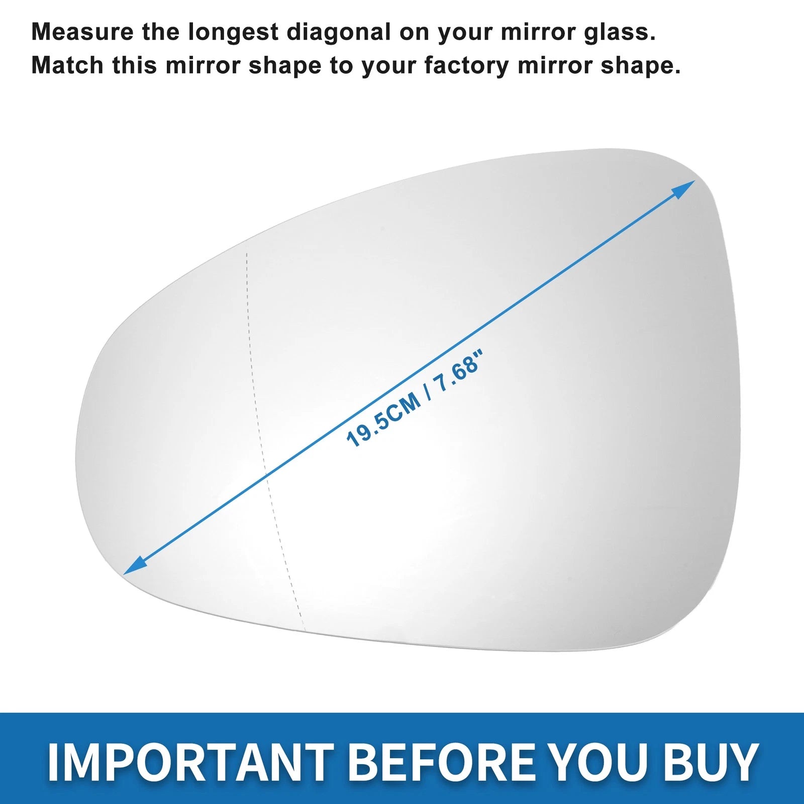 Heated Left Side Mirror Glass Replacement for Volkswagen Touareg (2010–2018)