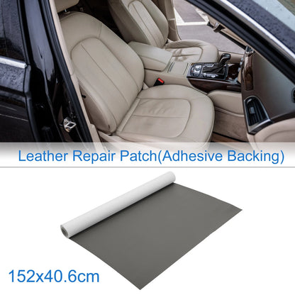60"x16" Self Adhesive Leather Repair Patch for Car Seat Sofa Trim Gray