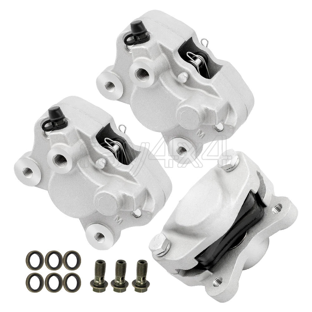 Front Rear Brake Calipers & Pads for Arctic Cat Bearcat 454 (1996–1998) 375 (2002)
