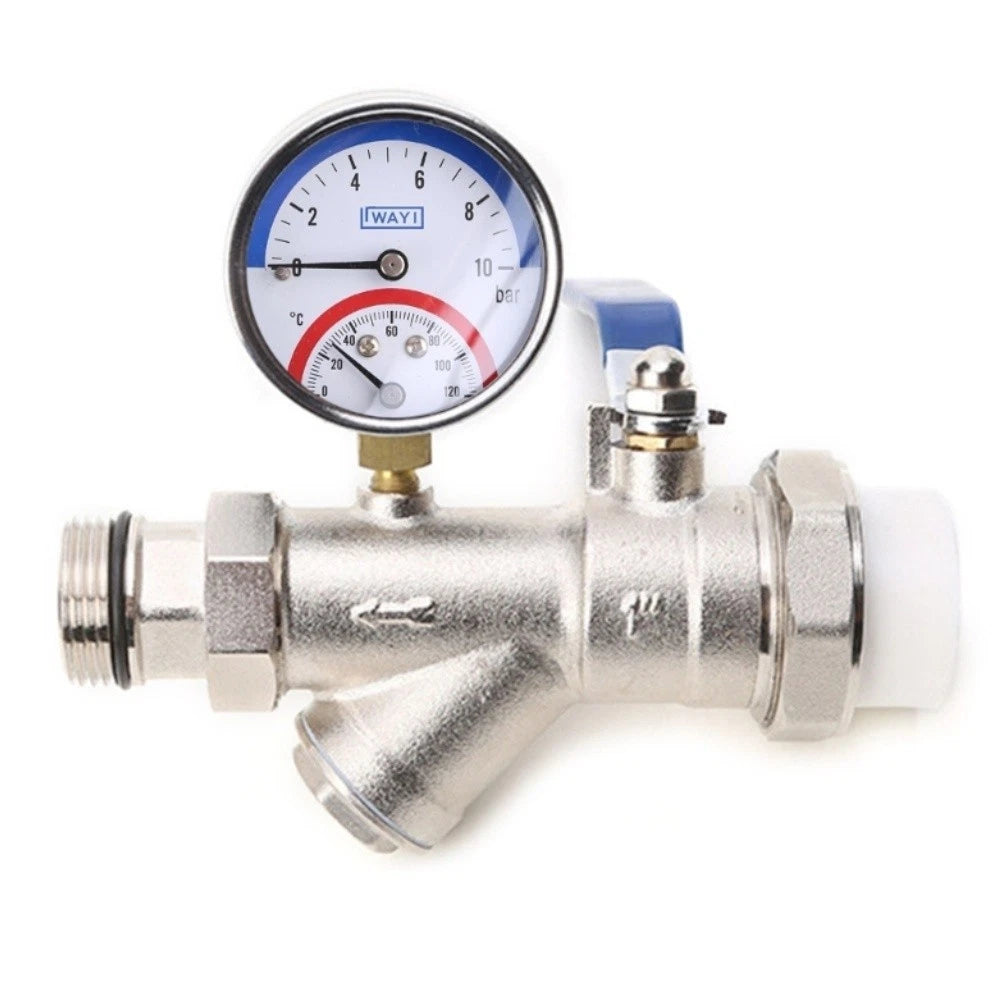 Dual Display Pressure Gauge for Flexible Installation (0-120°C)