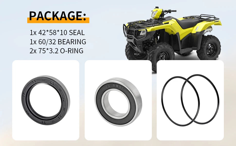 Left Rear Axle Wheel Bearing Seal for Honda Rancher TRX 420 (2014–2023)