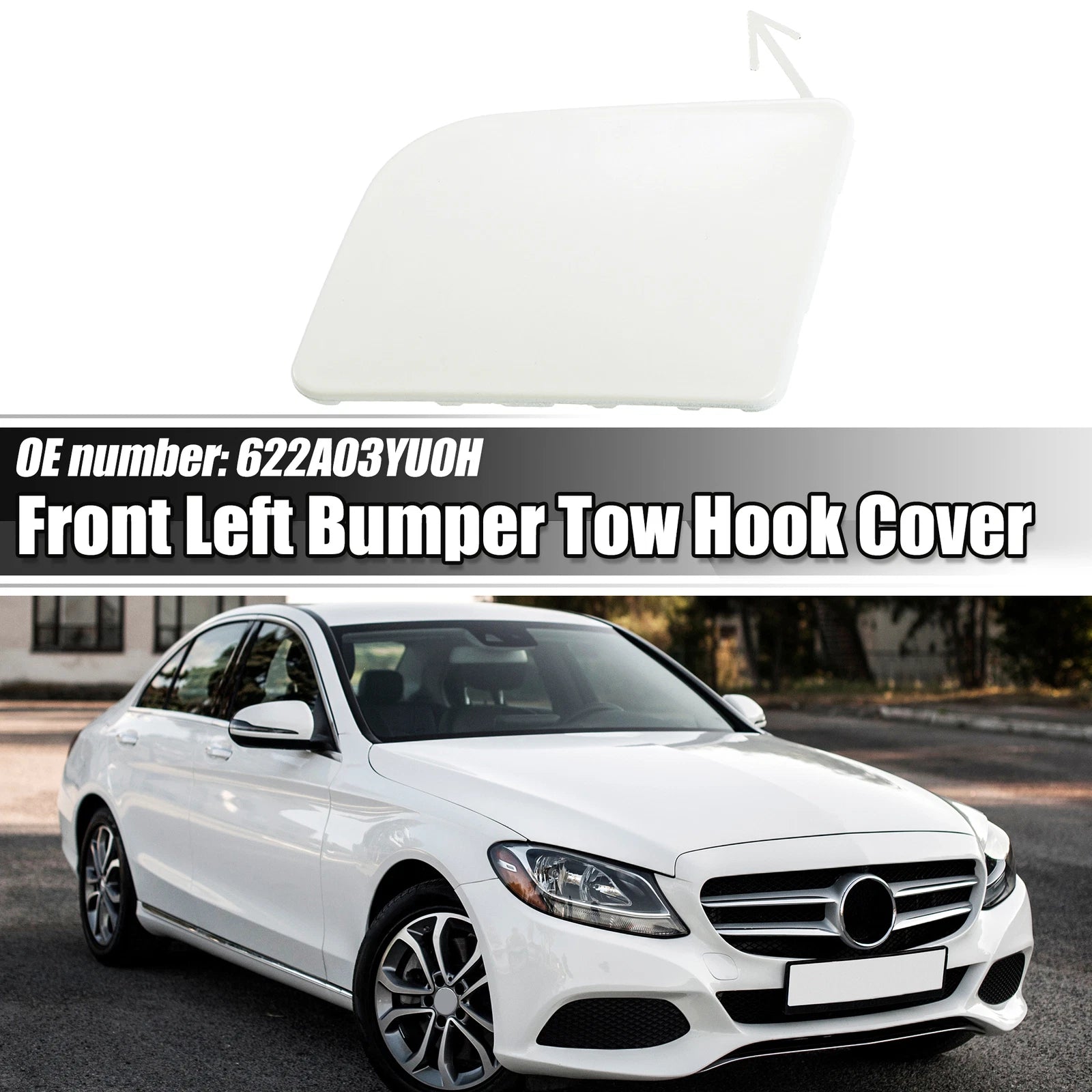 Front Left Tow Hook Cover for Nissan Sentra (2013–2019) - White