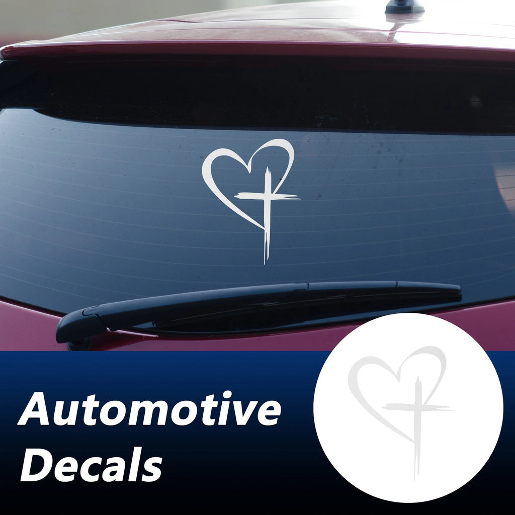 Reflective Bumper Decal for - Silver Tone Cross
