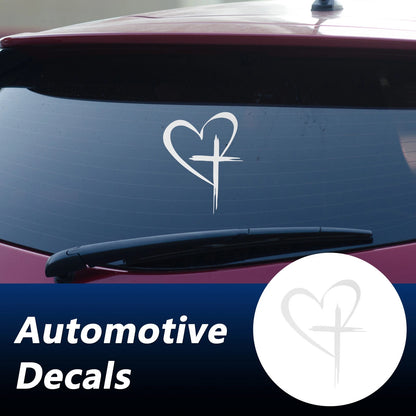 Reflective Bumper Decal for - Silver Tone Cross