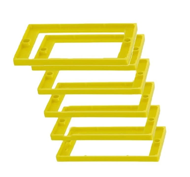 6 Pack Single Gang 1/4 Box Extender Yellow with 12 Mounting Screws