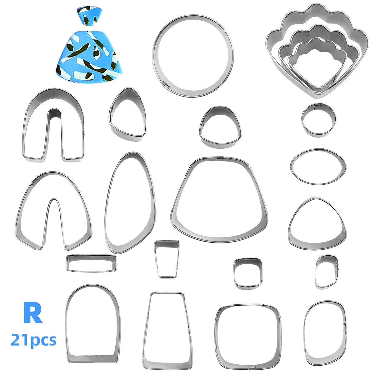 21Pcs Clay Earrings Cutting Mold DIY Tool