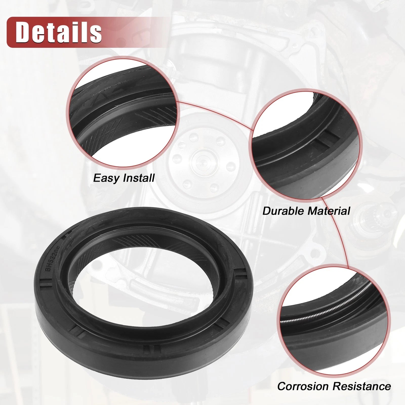 2pcs Engine Crankshaft Oil Seal Replacement for Toyota 4Runner (1996–2014)