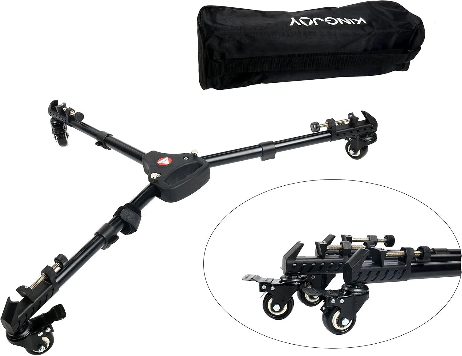 Tripod Dolly with Quick-Lock Wheels & Adjustable Legs for Photography