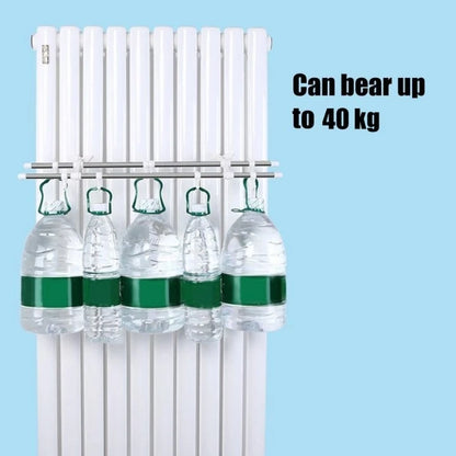 Double Pole Radiator Towel Rack with 6 Hooks for Easy Drying