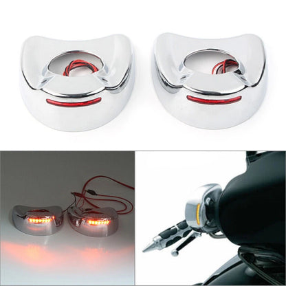 LED Fairing Mount Side Mirror Cover for Harley Electra Glide (1996–2013) Red