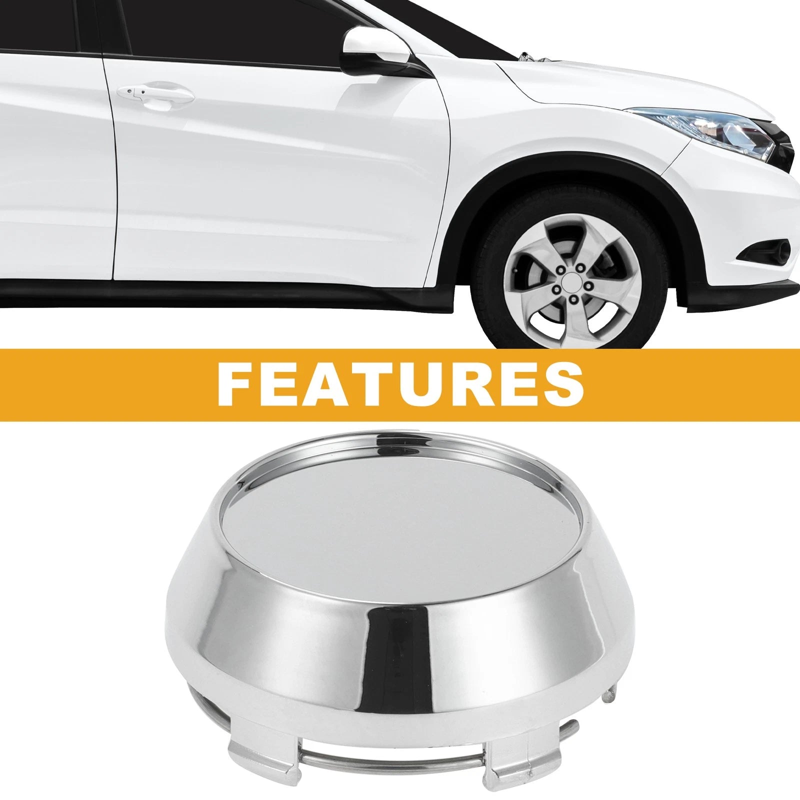 Universal Wheel Hub Center Caps for (60 mm, Chrome)