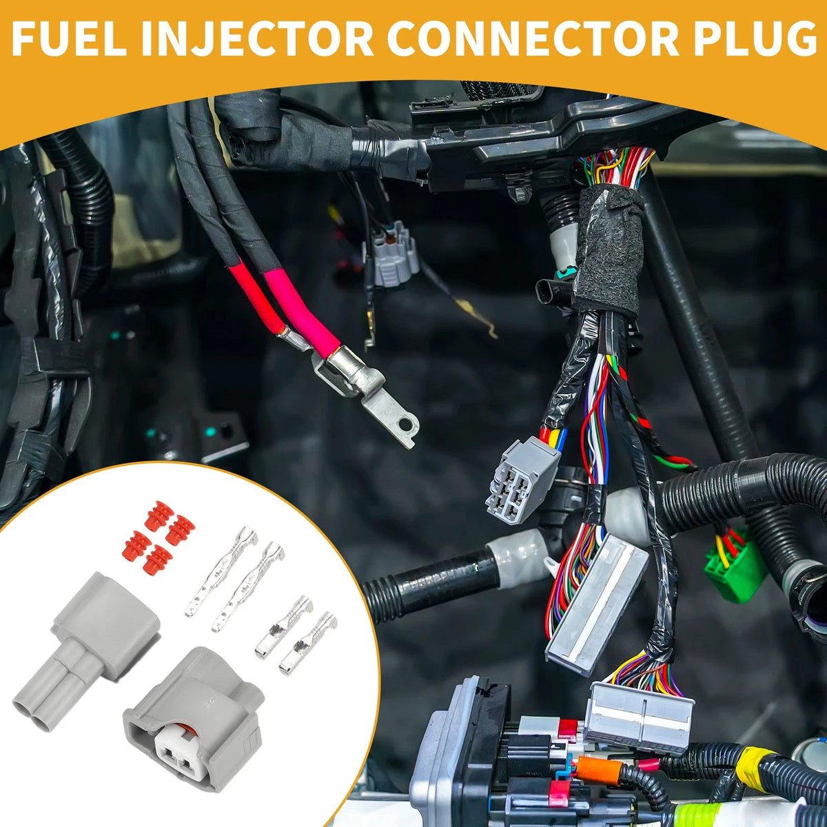 2 Pin Fuel Injector Connector Plug Replacement for Toyota (2000–2020)