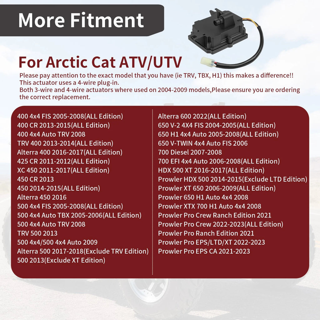 Front Differential Actuator for Arctic Cat 400 425 500 650 700 (2000–2019) 3306-264 0502-579