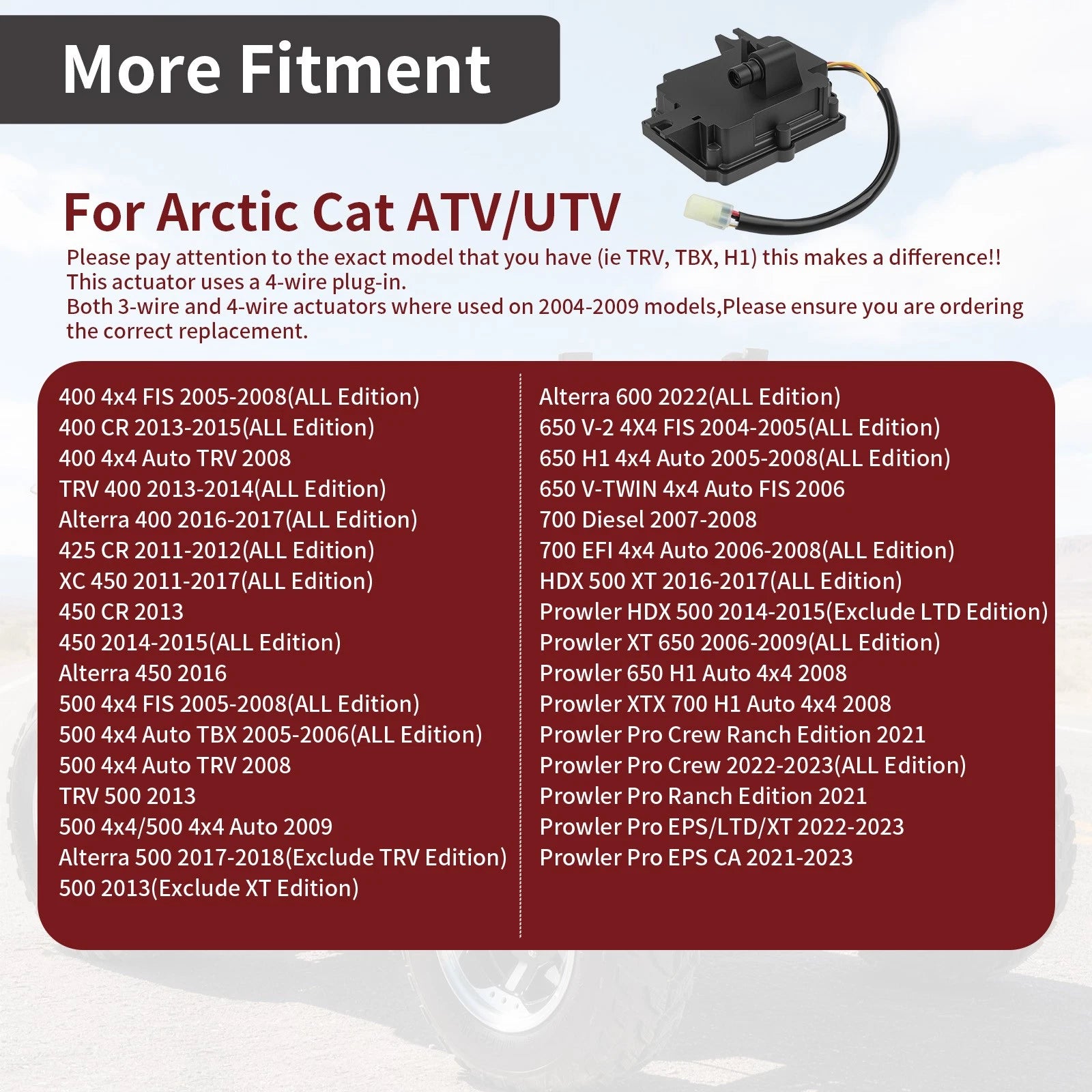 Front Differential Actuator for Arctic Cat 400 425 500 650 700 (2000–2019) 3306-264 0502-579