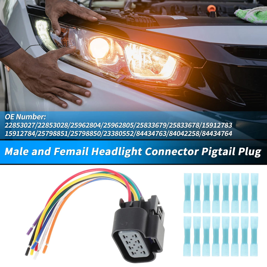 Headlight Connector Harness Plug Wire Replacement for Chevrolet (2000–2010)