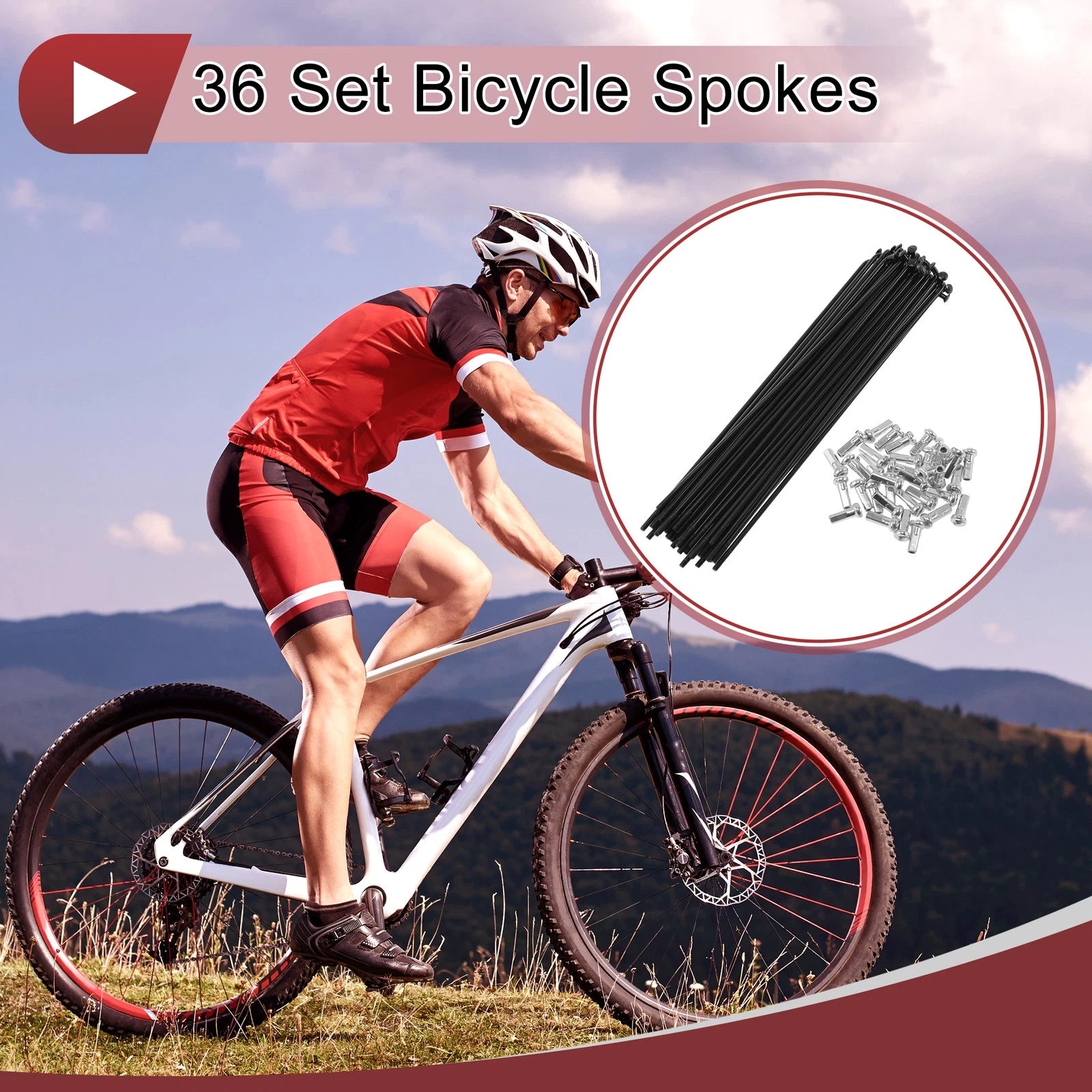 Bicycle Spokes Set 144 mm Steel for 36 Set (14G)