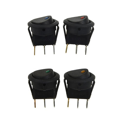 5x 12V ON/OFF Round Rocker Dot Blue LED Light for toggle Switch Car Van Boat