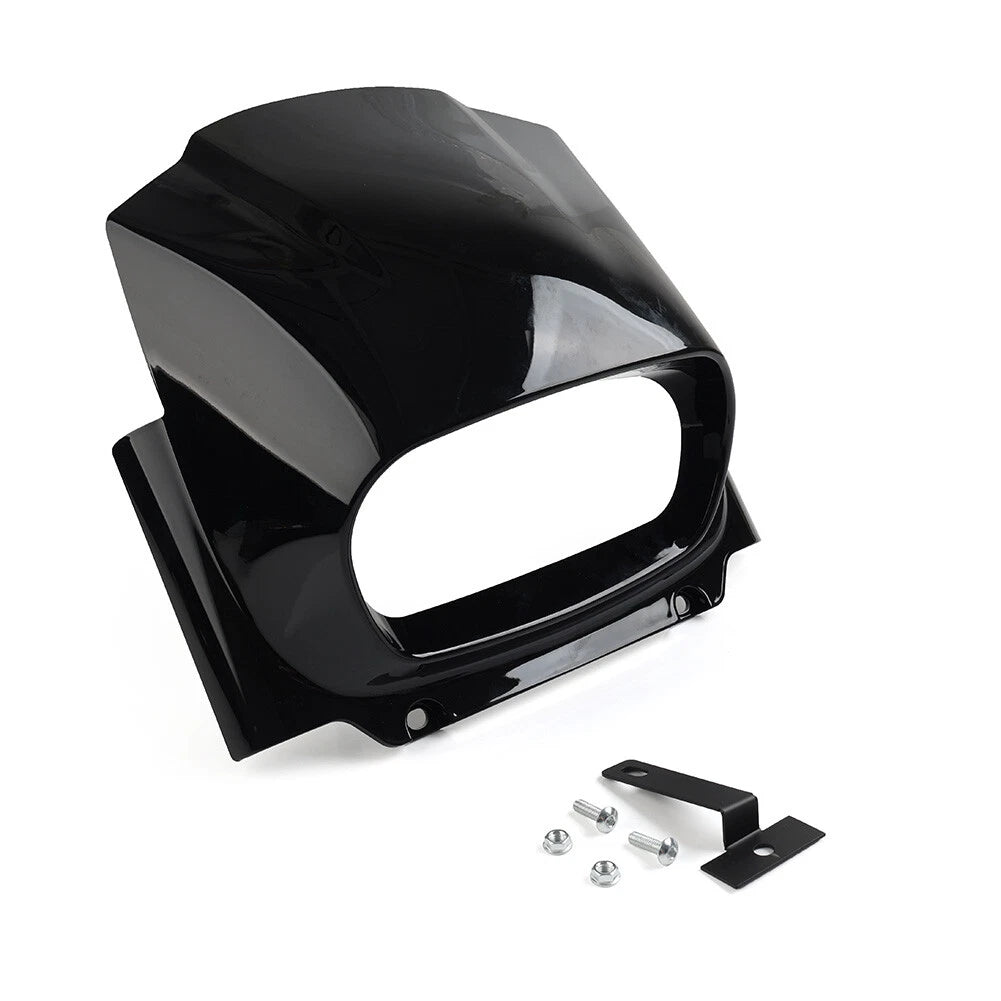 Glossy Black Headlight Fairing for Harley M8 Softail Fat Bob (2018–2022)
