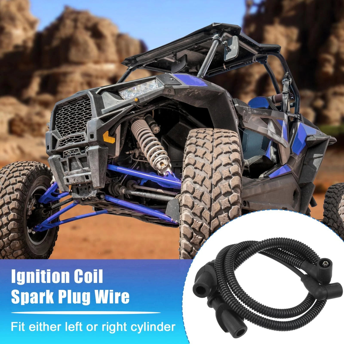 2pcs Ignition Coil Spark Plug Wire for Polaris Sportsman 800 700 (2002–2014) 4011364 4012439