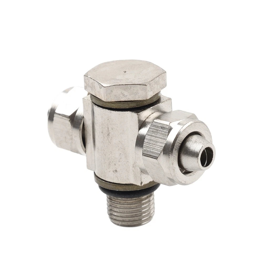 Air Valve Three-way Metal Connector for Tire Changer Machine (1/8" Thread)