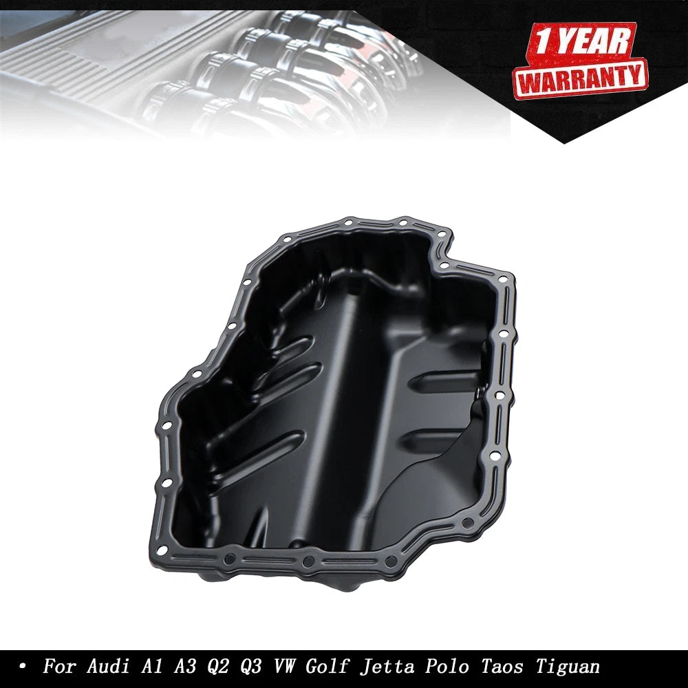 Engine Oil Pan for Audi A1 A3 Q2 Q3 Volkswagen Golf Jetta Polo Taos (2012–2023) 04E103600A
