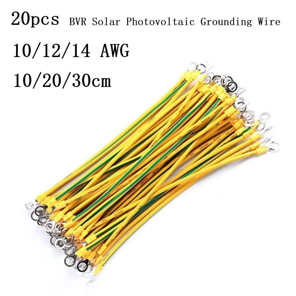 20PCS Solar PV Ground Wire with Terminals for