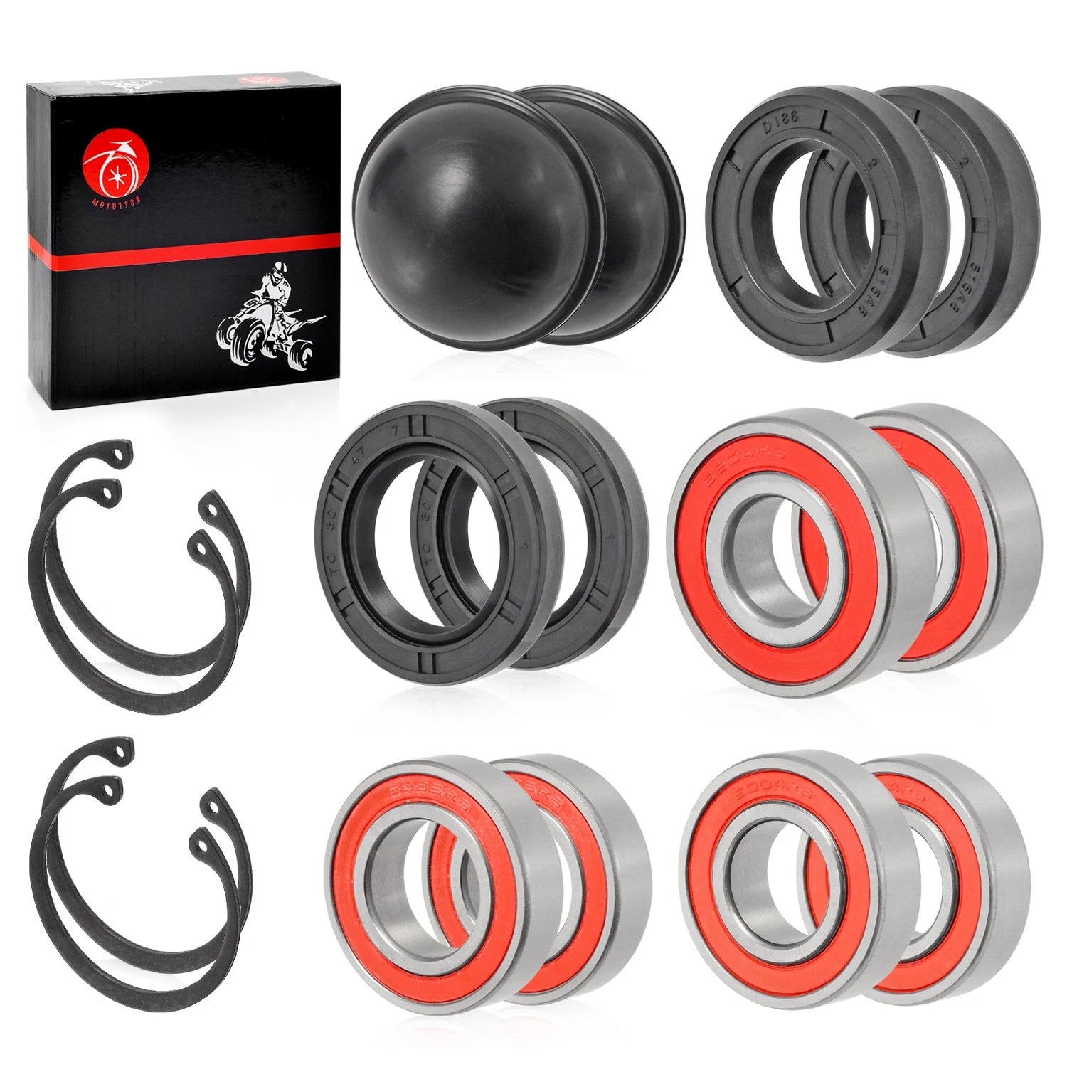 Front Rear Wheel Bearing Kit for Yamaha Golf Cart G11 G14 G16 G20 G21 G22 (1985–2007)