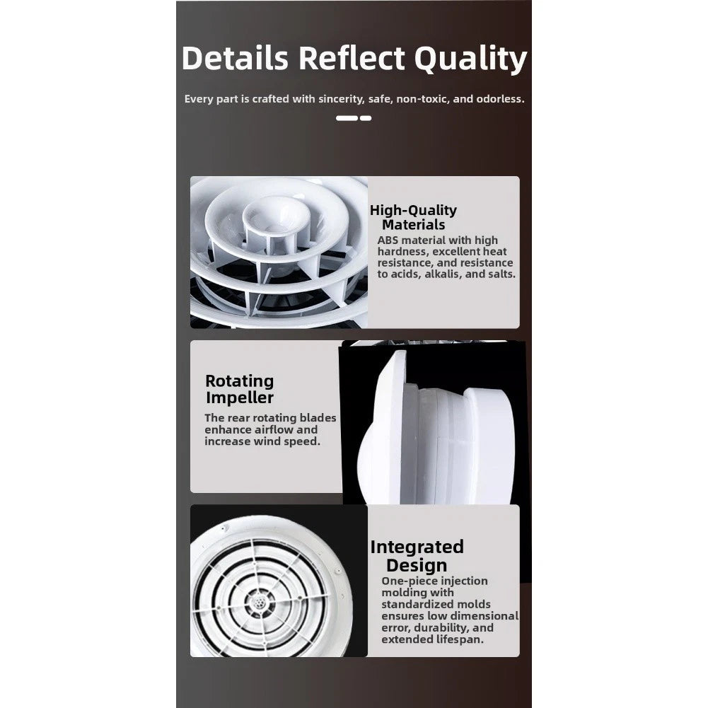 ABS Plastic Air Vent Cover for Exhaust Ducts (Compatible with Multiple Sizes)