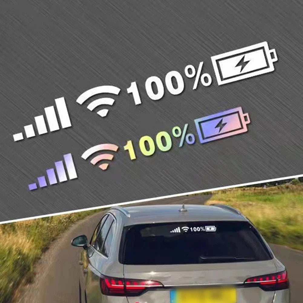 Wifi Battery Level Signal Stickers for Car Vinyl Reflective Decals