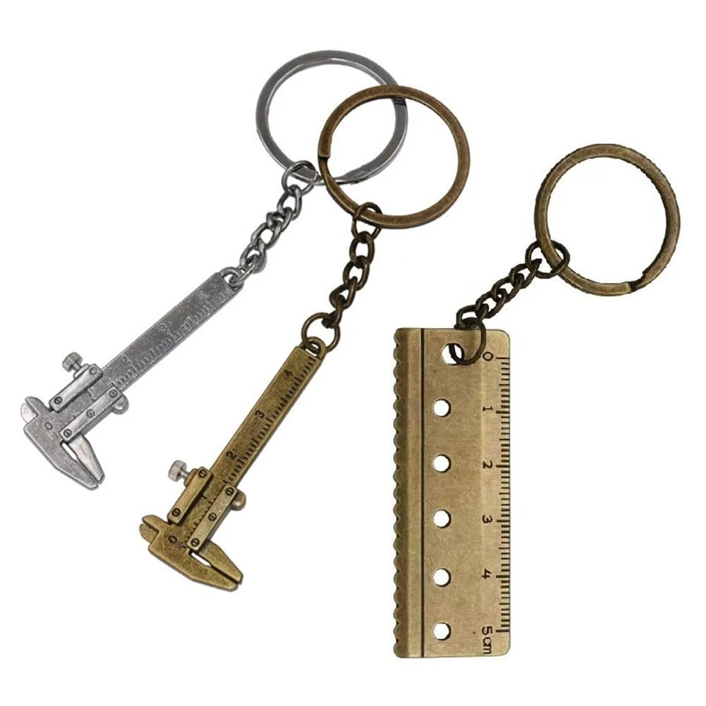 3X Zinc Alloy Keychain Ruler Vernier Measuring Tool 0-4cm Range