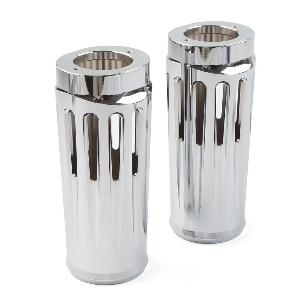 2" Chrome CNC Fork Boots Cover for Harley Touring (1984–2013) Pair