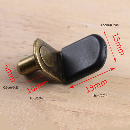 40x Bronze L-Shaped Support Pins for Cabinets (1/4 Inch Holes)