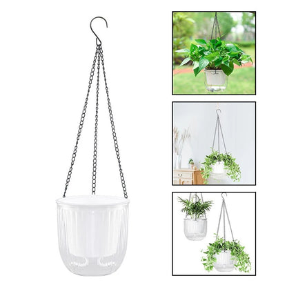 Hanging Flower Basket with Self Watering Mechanism for Gardeners