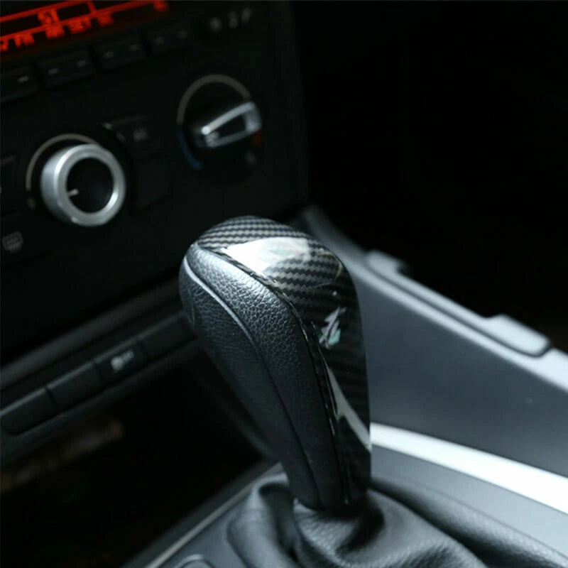 Black Carbon Fiber Gear Shift Knob Cover for BMW 3 Series E90-E93
