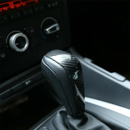 Black Carbon Fiber Gear Shift Knob Cover for BMW 3 Series E90-E93